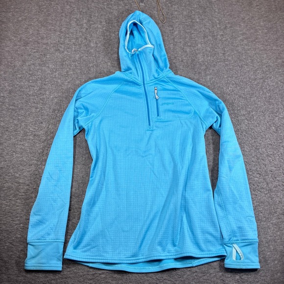 Patagonia Jackets & Blazers - Patagonia R1 Hoody Women Small Blue Quarter Zip Pullover Climbing Gorpcore Camp